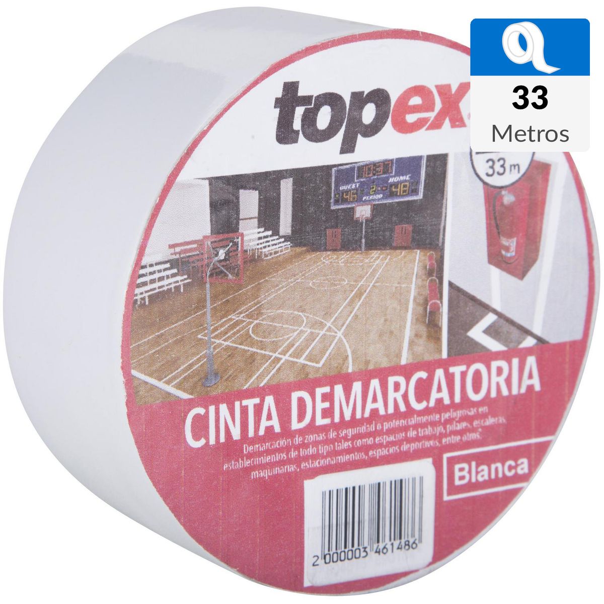 TOPEX - Cinta de demarcación 33 m blanco