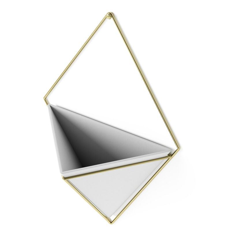 UMBRA - Maceta pared con marco metal blanco