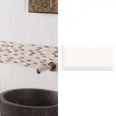 MAINZU - Cerámica 20x10 cm Bissel Blanco. 1 m2