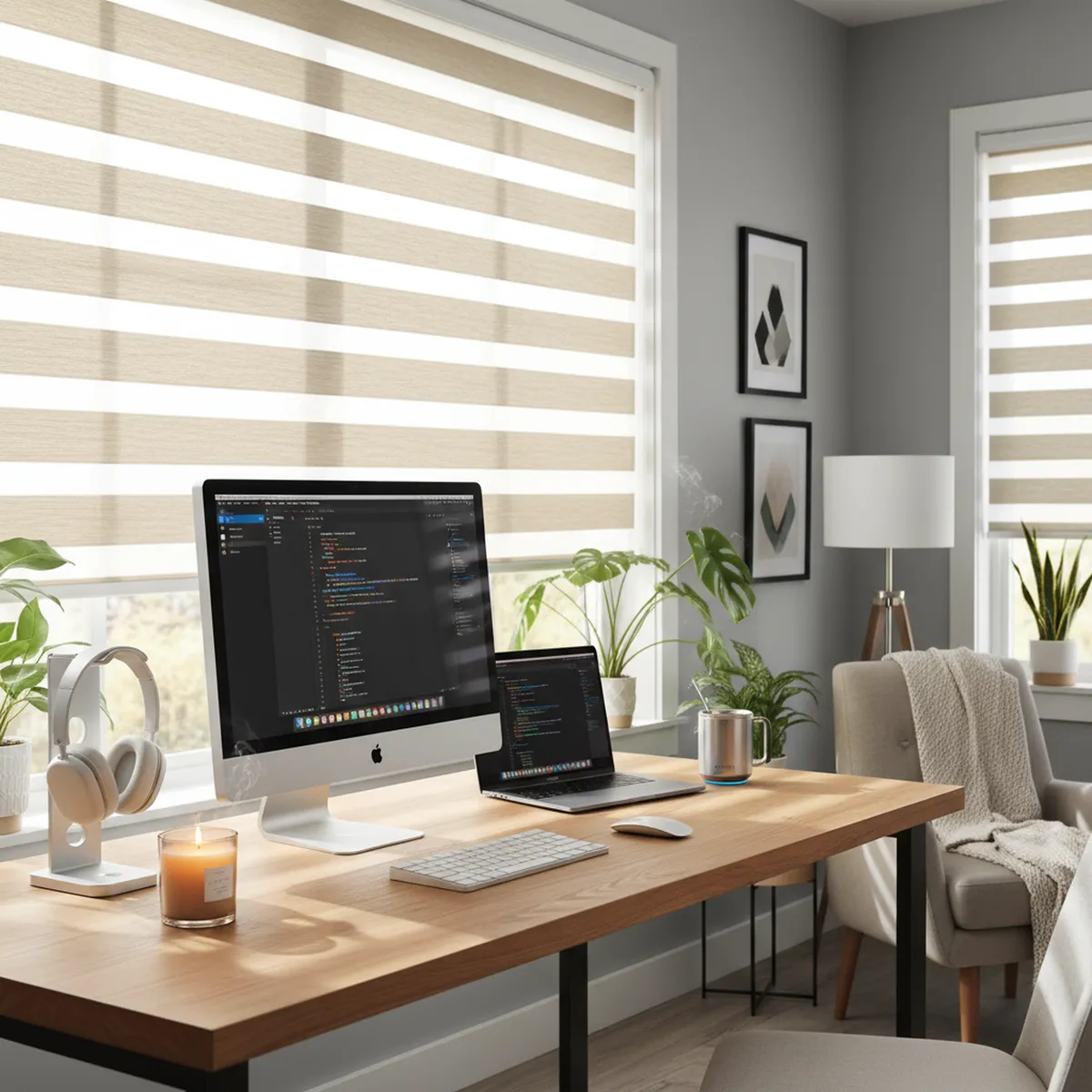 JUST HOME COLLECTION - Cortina Roller Dúo Black Out Beige