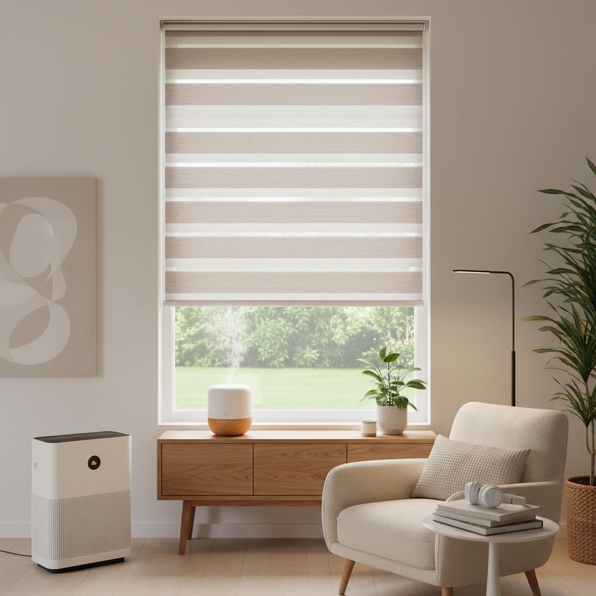 JUST HOME COLLECTION - Cortina Roller Dúo Black Out Look Lino