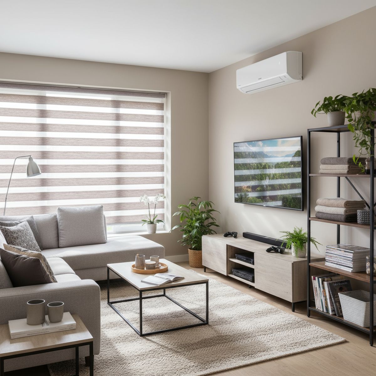 JUST HOME COLLECTION - Cortina Roller Dúo Black Out Look Lino