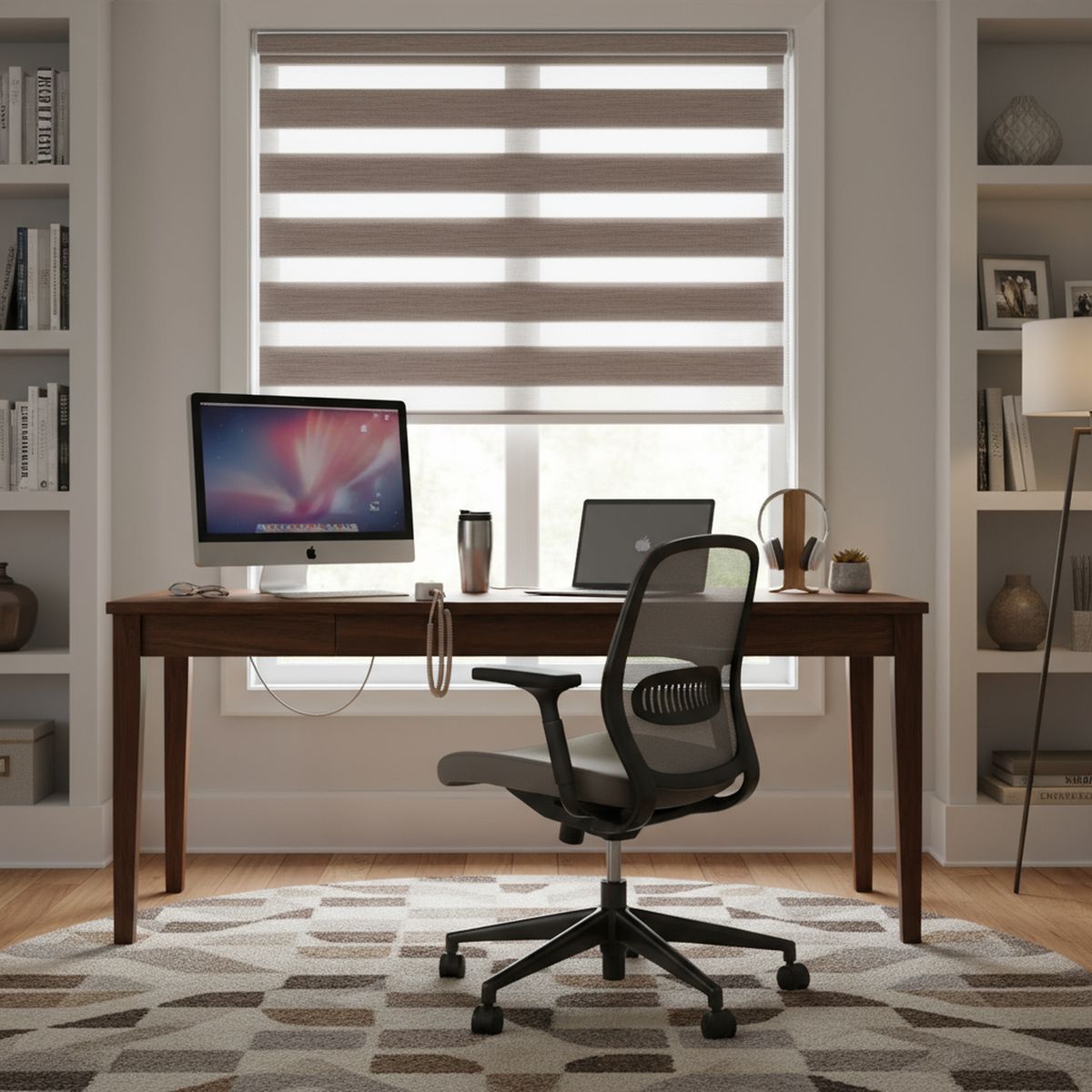 JUST HOME COLLECTION - Cortina Roller Dúo Black Out Look Lino