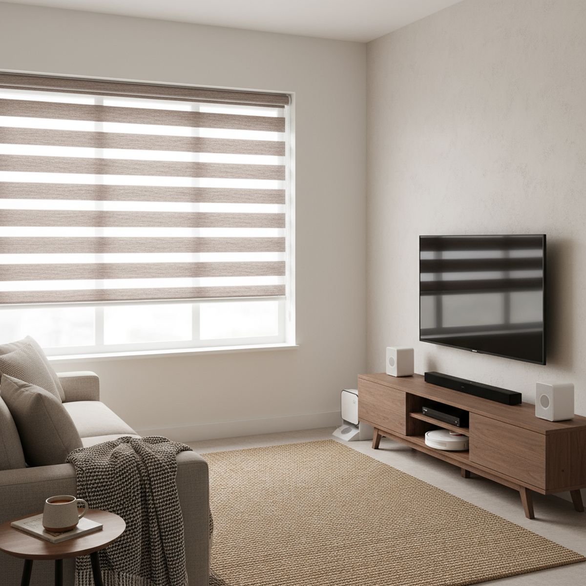 JUST HOME COLLECTION - Cortina Roller Dúo Black Out Look Lino