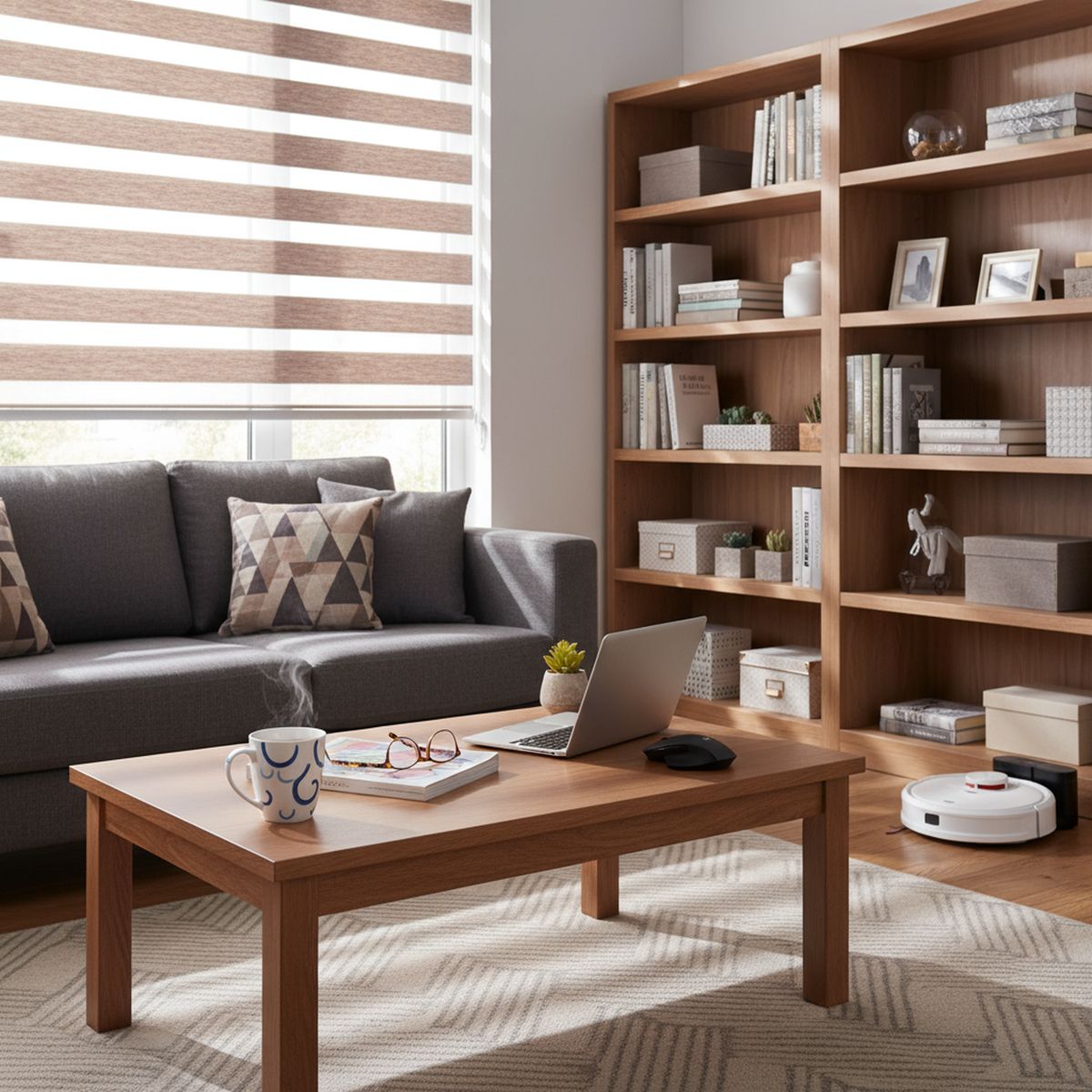 JUST HOME COLLECTION - Cortina Roller Dúo Black Out Look Lino