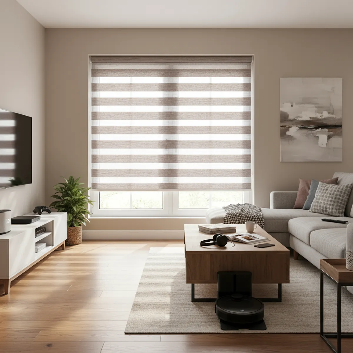 JUST HOME COLLECTION - Cortina Roller Dúo Black Out Look Lino