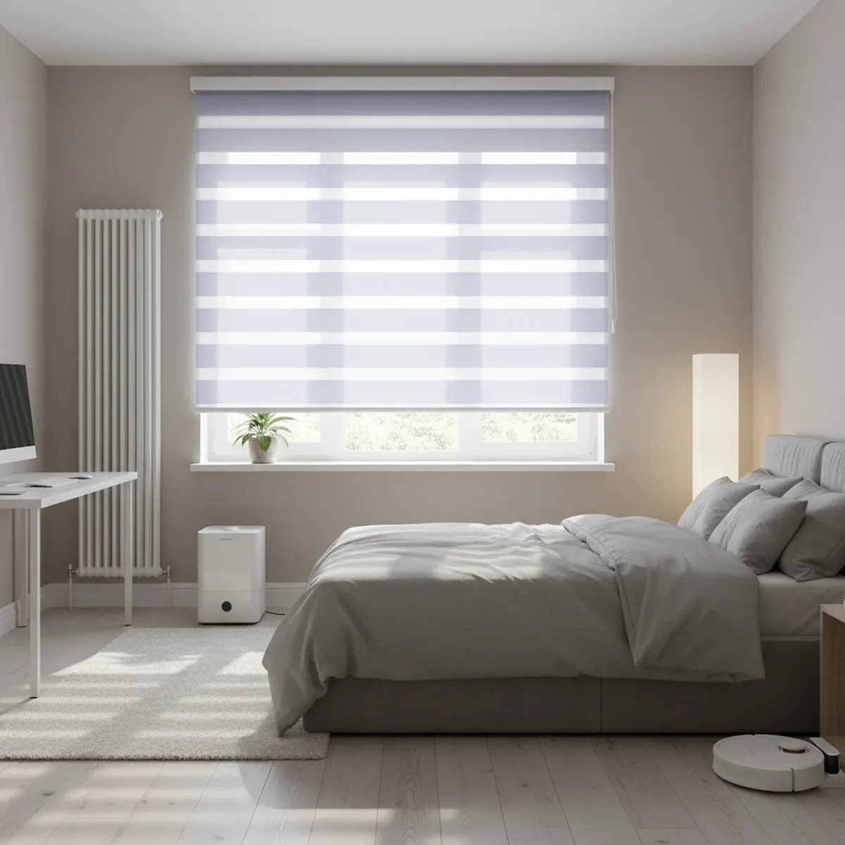 JUST HOME COLLECTION - Cortina Roller Dúo Black Out Blanco