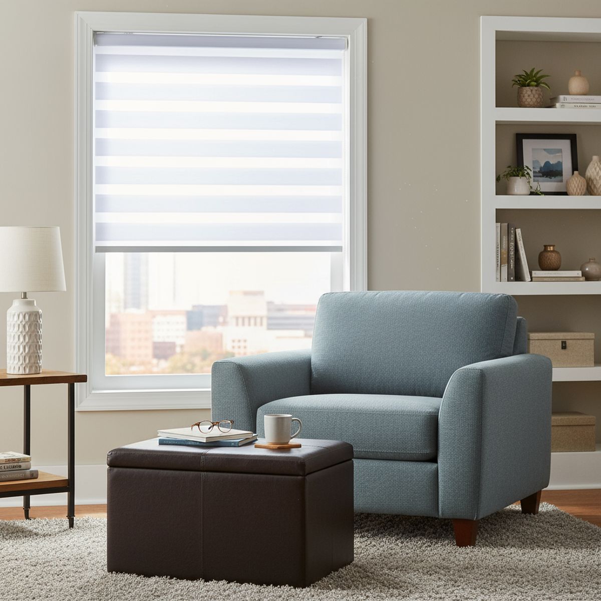 JUST HOME COLLECTION - Cortina Roller Dúo Black Out Blanco