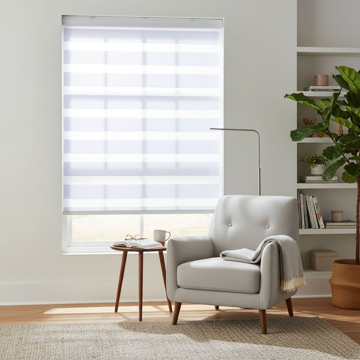 JUST HOME COLLECTION - Cortina Roller Dúo Black Out Blanco