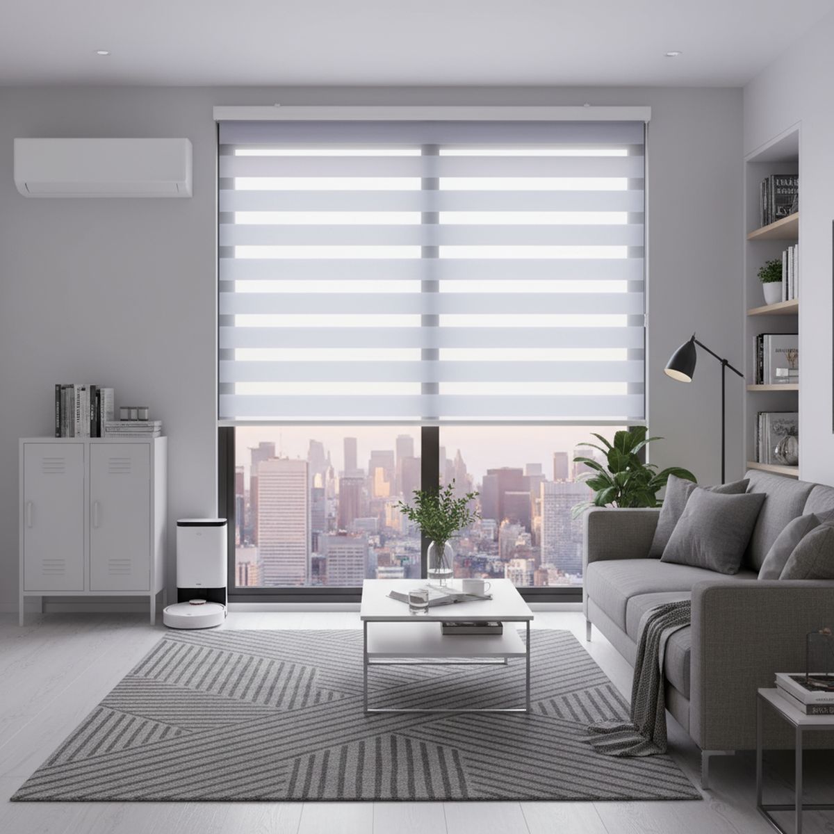 JUST HOME COLLECTION - Cortina Roller Dúo Black Out Blanco