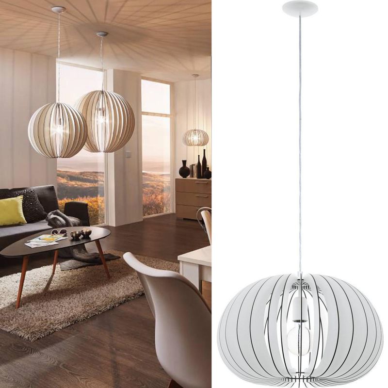 EGLO - Lámpara Colgante Cossano Acero Blanco 45 cm