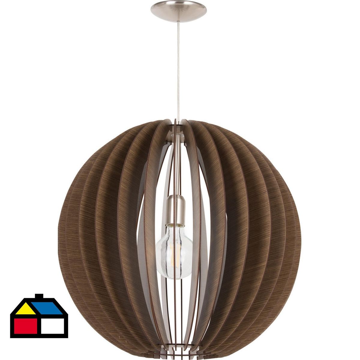 EGLO - Lámpara Colgante Cossano Acero Café