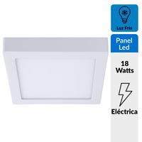 Panel LED cuadrado 22,5 cm 18 W luz fría