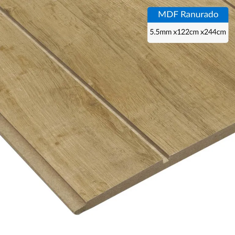 MDF Ranurado Pintado Sahara 5.5 mm 122x244 cm | Sodimac Chile