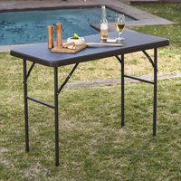 Mesa Plegable Rectangular 120 cm Café Textura