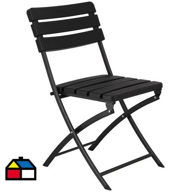 Silla pleglable simil madera negra