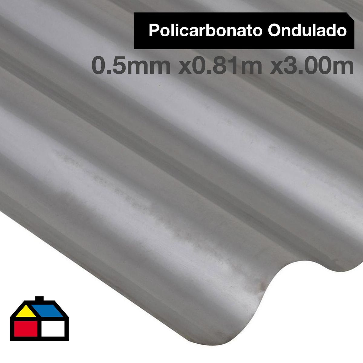 DVP - Plancha Policarbonato Ondulada 0.5 mm 81x300 cm Gris