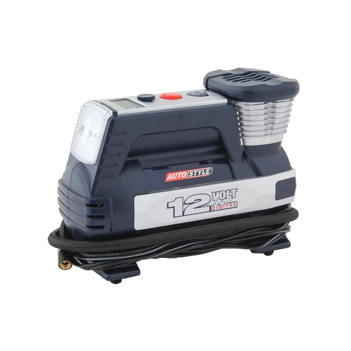 AUTOSTYLE - Compresor de Aire Digital Autostyle 12v 80 Psi Doble Pistón para Auto