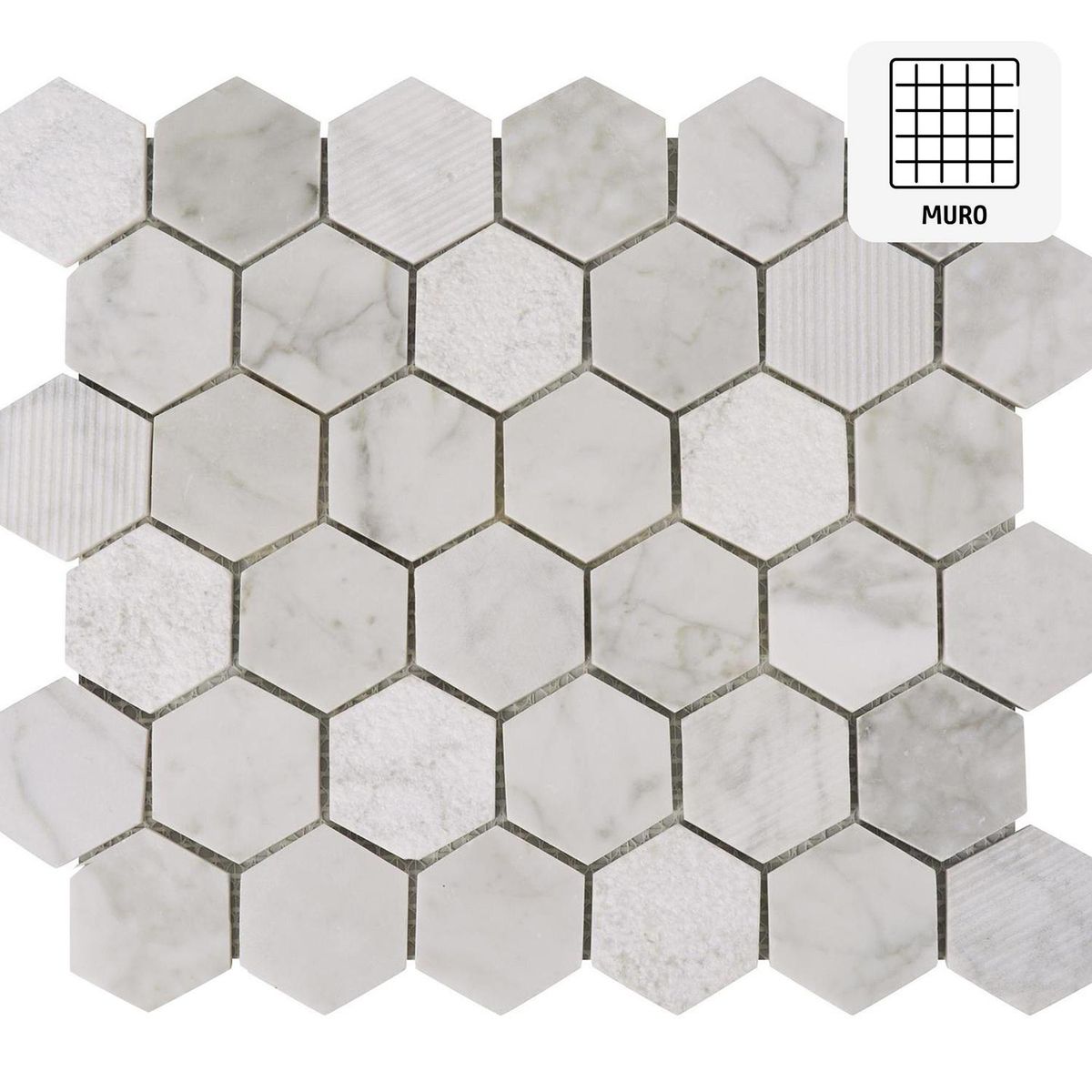 KLIPEN - Malla 30x30 cm hexagonal Carrara mix