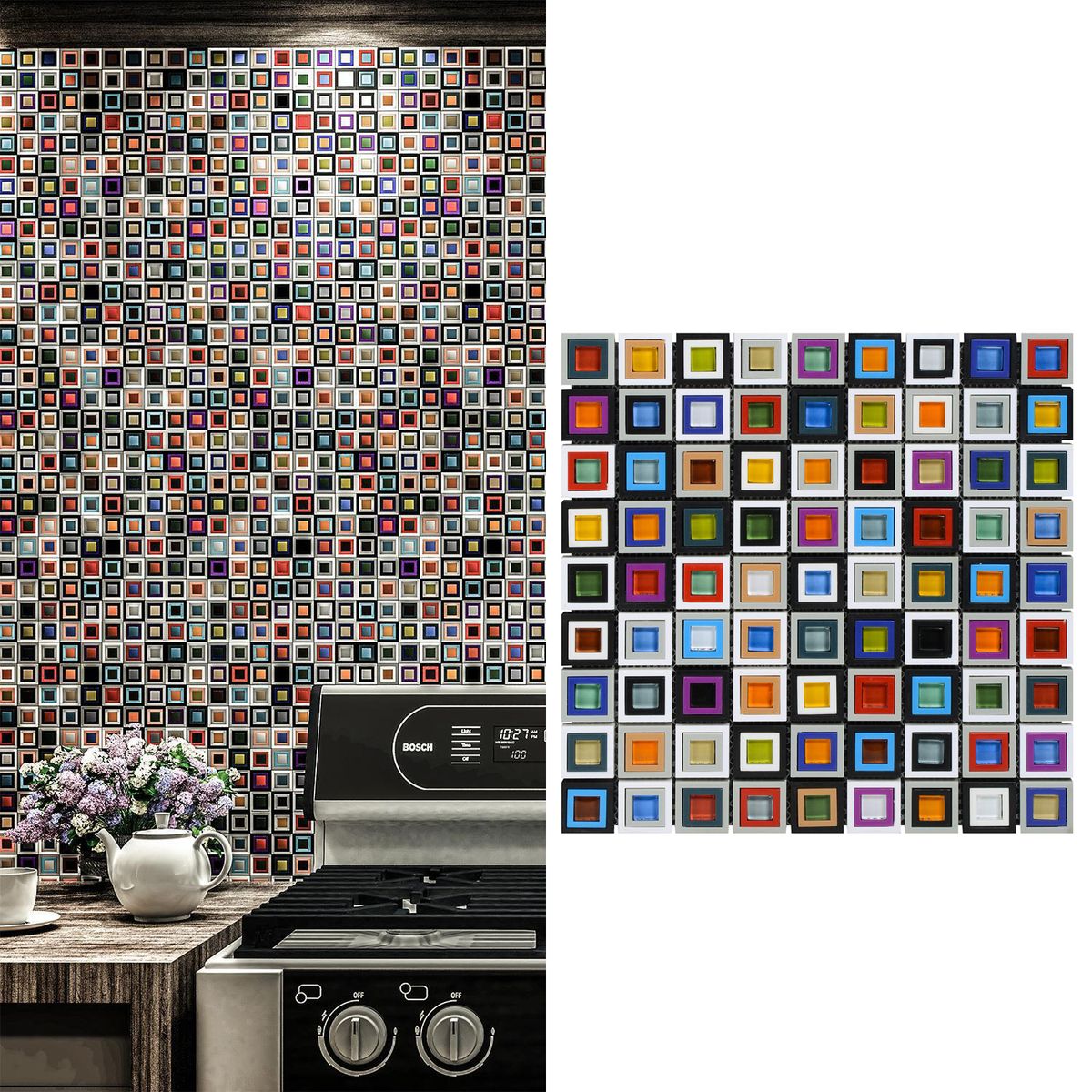 KLIPEN - Malla 30x30 cm Crisyal/plástico multicolor