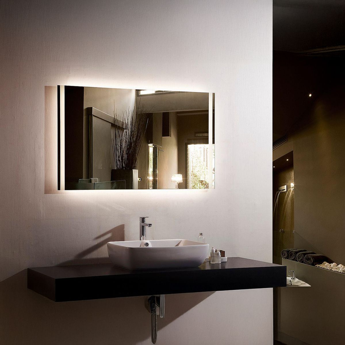 SENSI DACQUA - Espejo Berlin con luz led touch 100X70 cm