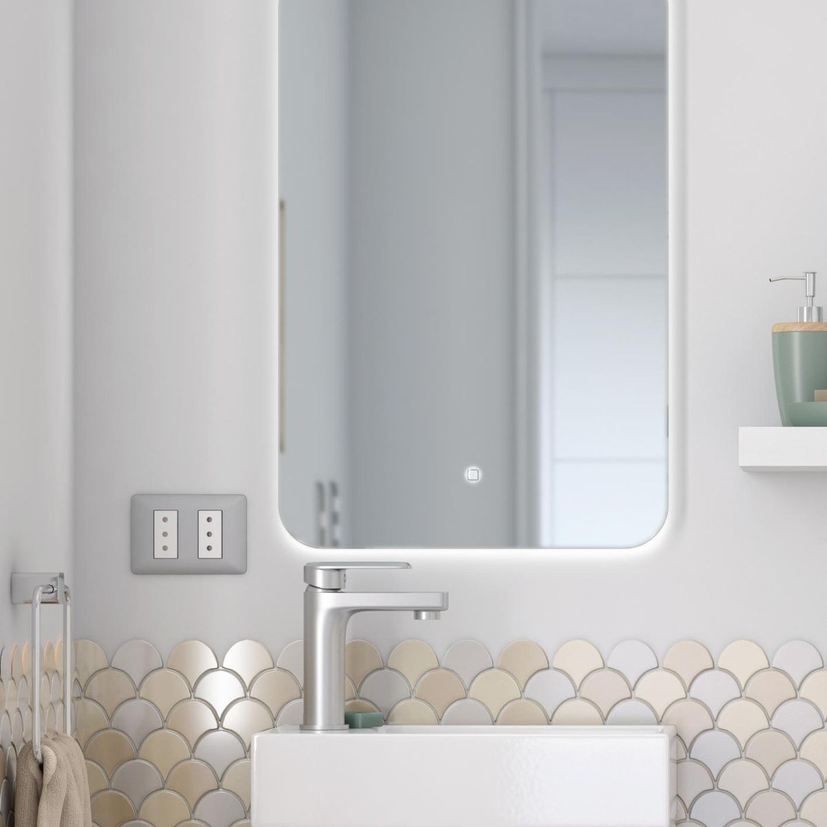 SENSI DACQUA - Espejo Los Angeles con luz led touch 40X60 cm