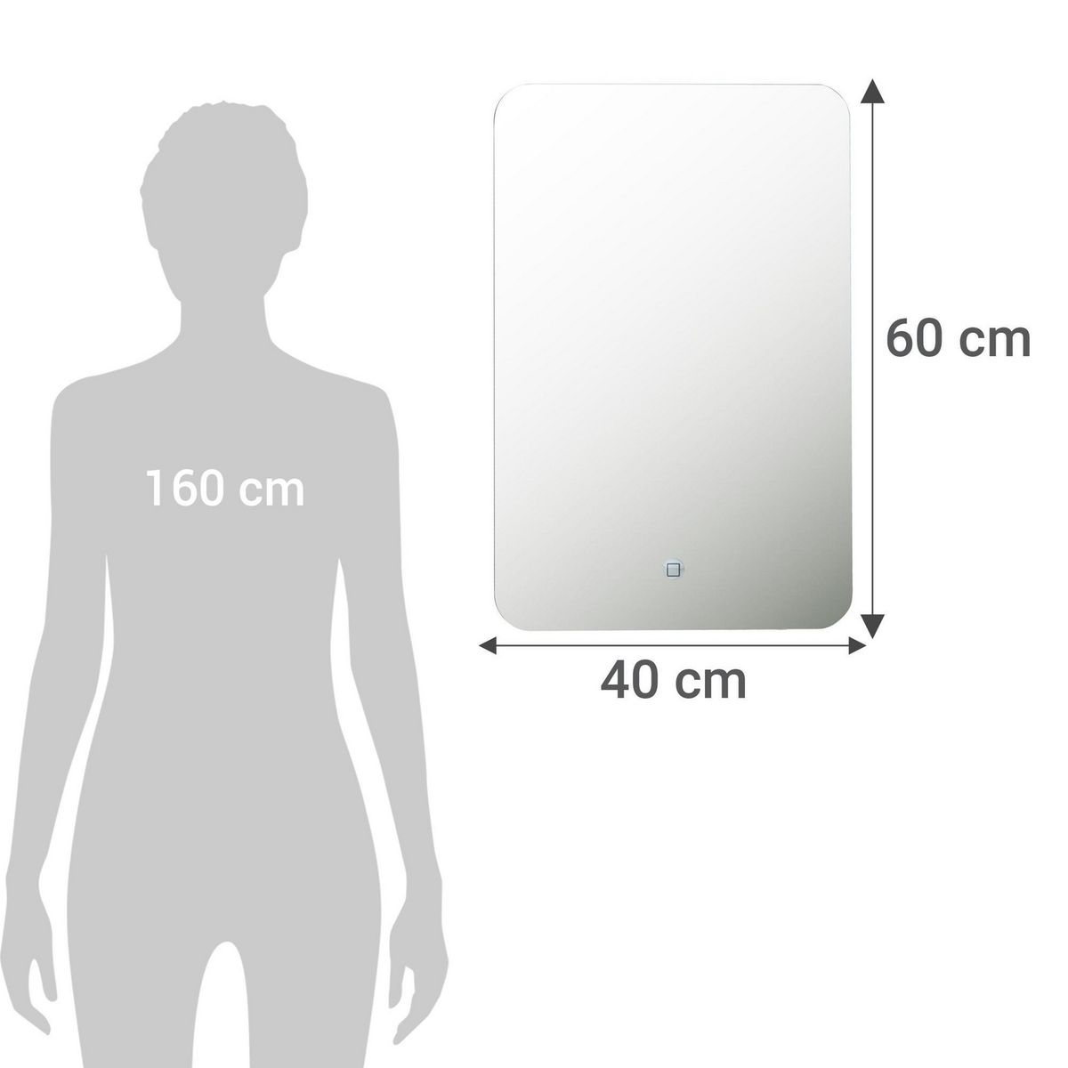 SENSI DACQUA - Espejo Los Angeles con luz led touch 40X60 cm