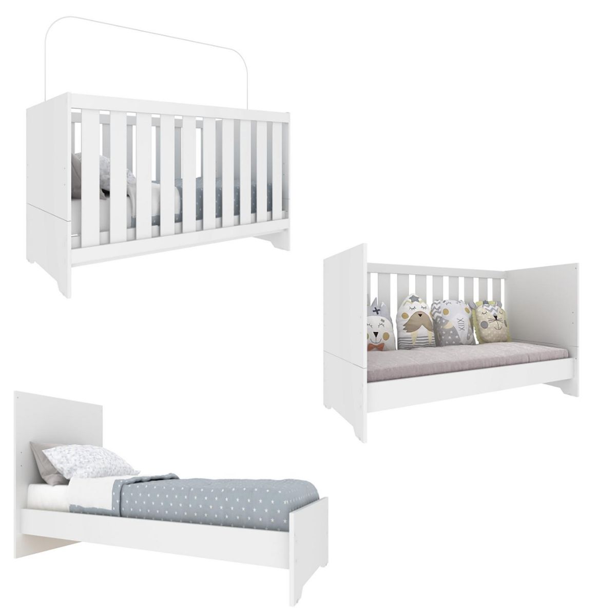 MOBILFRANK - Cuna de 3 posiciones 130x64x80 cm