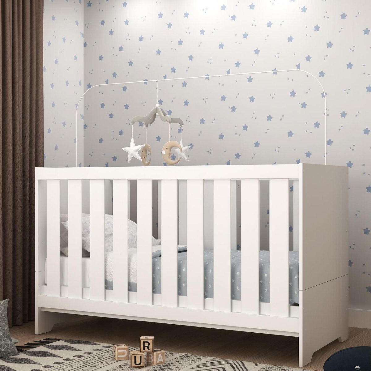 MOBILFRANK - Cuna de 3 posiciones 130x64x80 cm