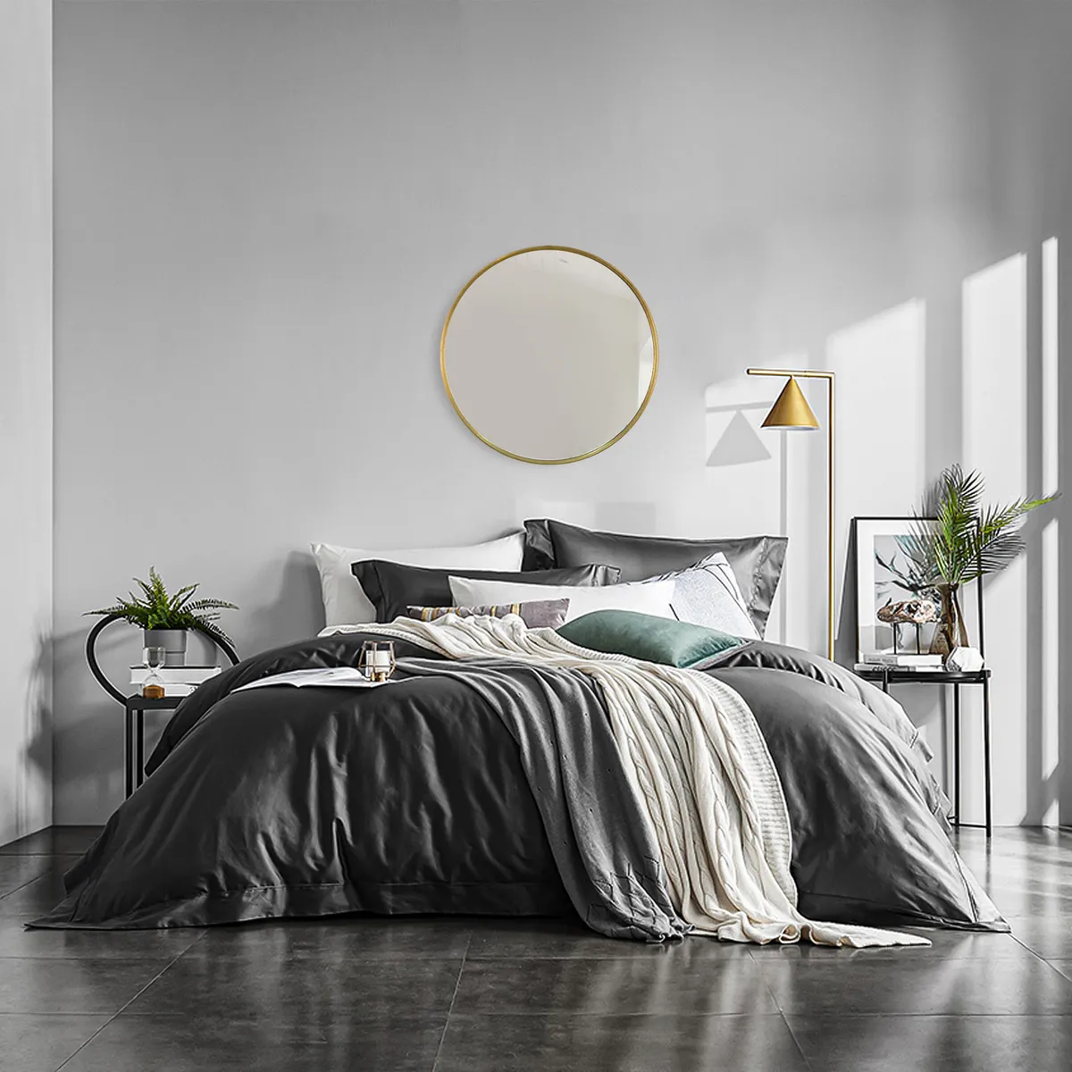 JUST HOME COLLECTION - Espejo Redondo Decorativo 71x71 cm Dorado