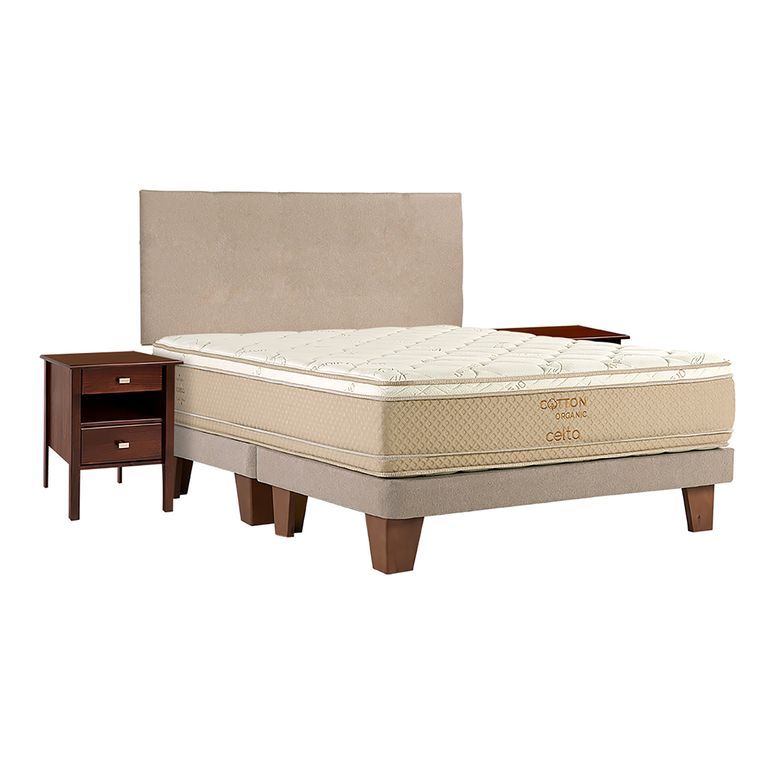 Box 2 plazas Europea Cotton Beige
