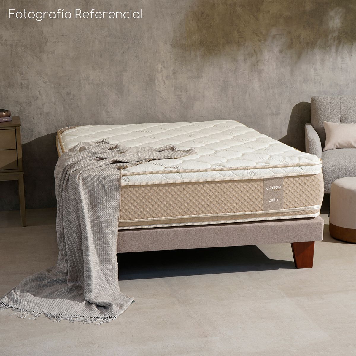 CELTA - Box Super king Europea Cotton Beige