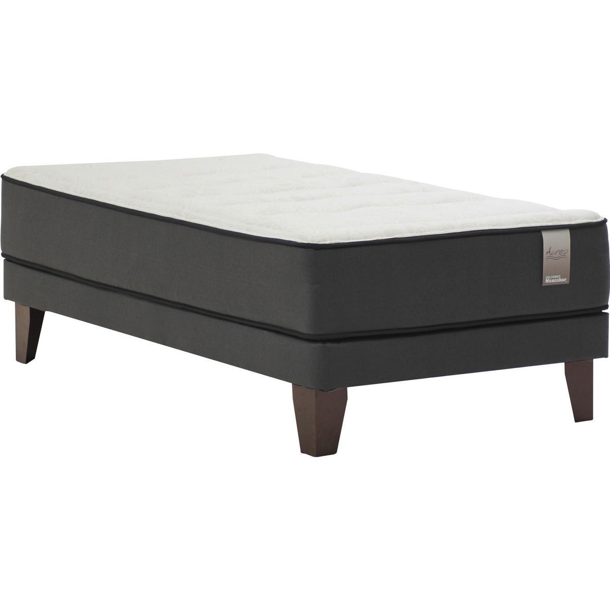 MANTAHUE - Cama 1 plaza Americana Aureo Gris/blanco