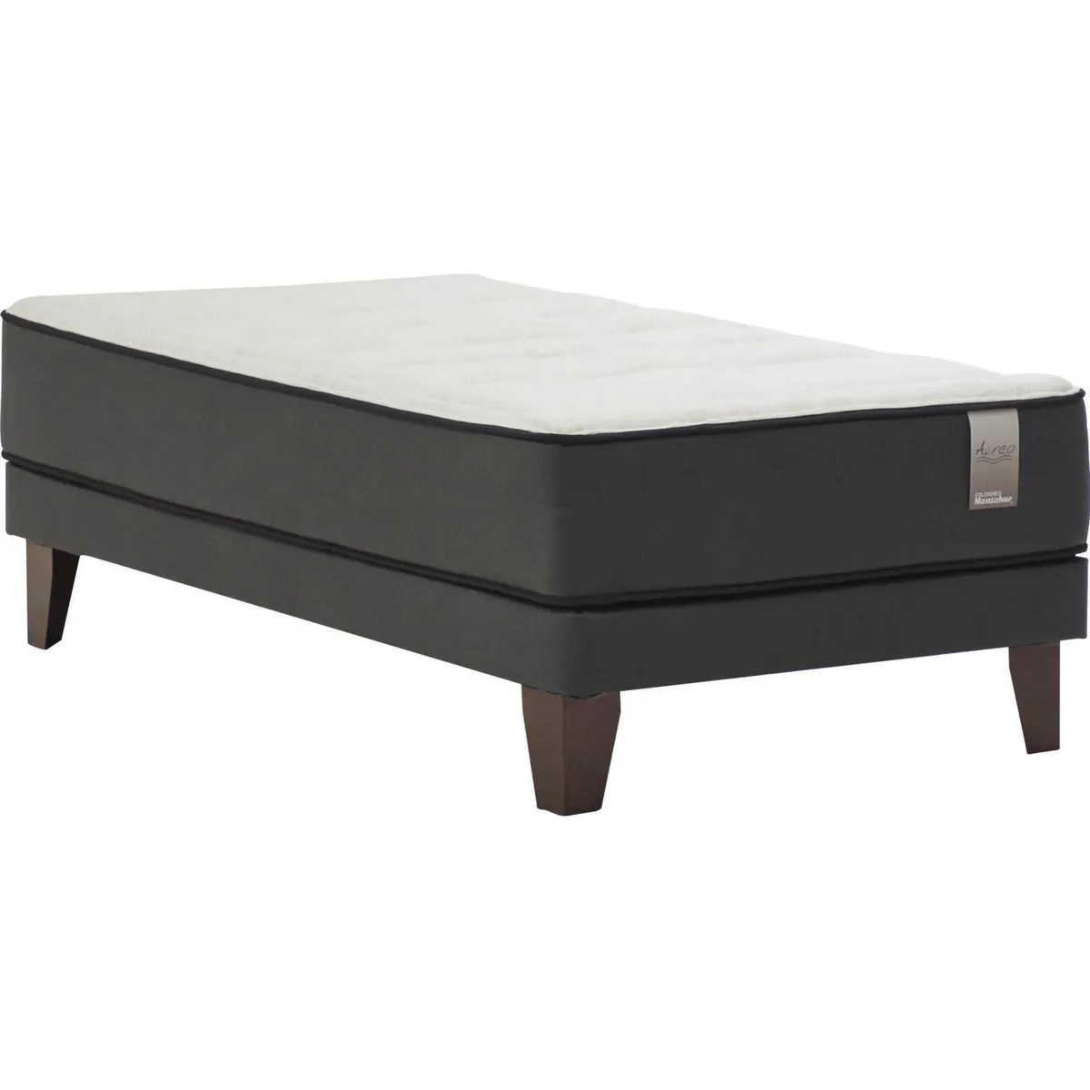MANTAHUE - Cama 1.5 plazas Americana Aureo Gris/blanco