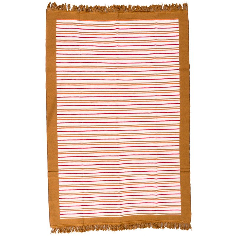 ZAGORA - Alfombra Rayas 125x185 cm Algodón Multicolor