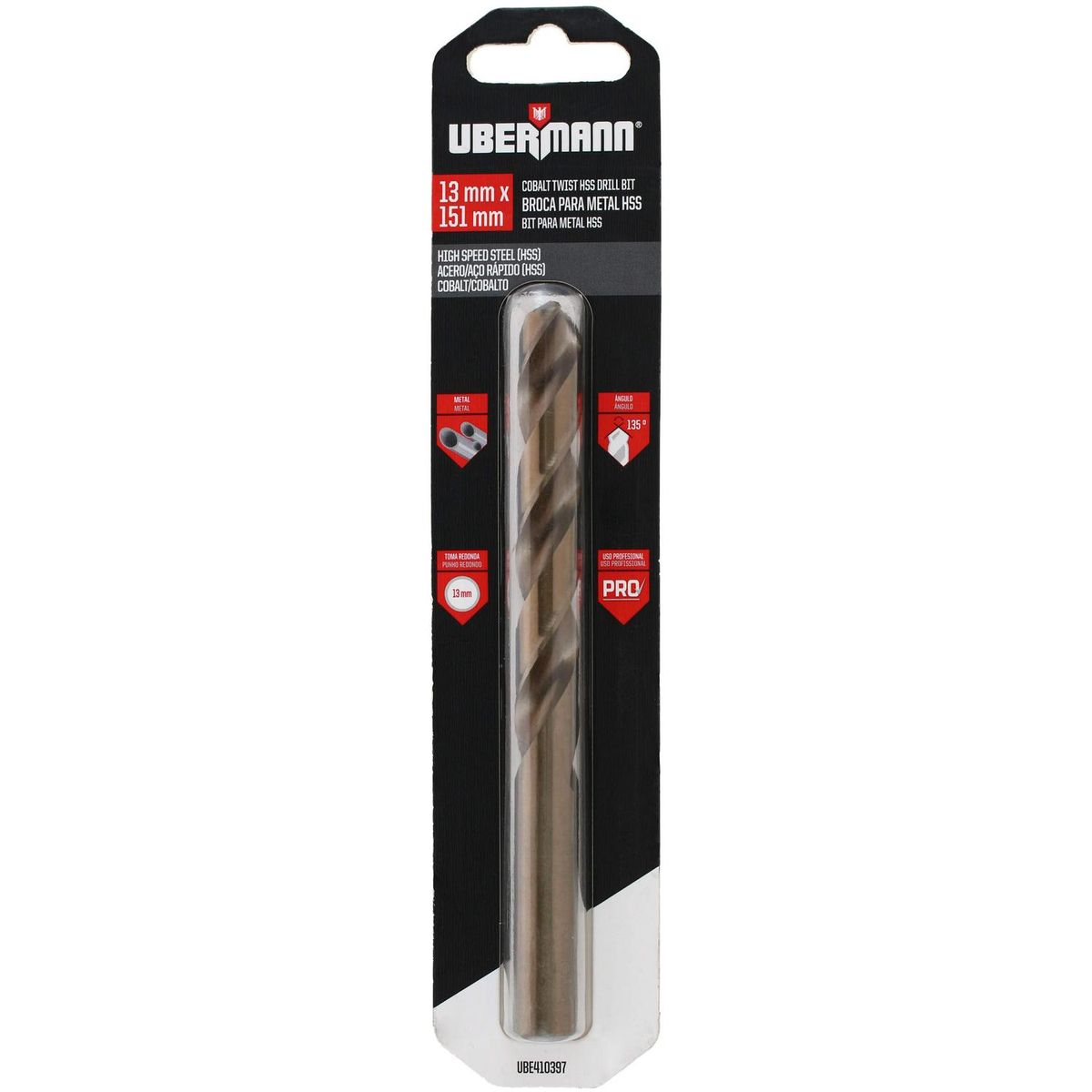 UBERMANN - Broca para metal 13 mm cobalto