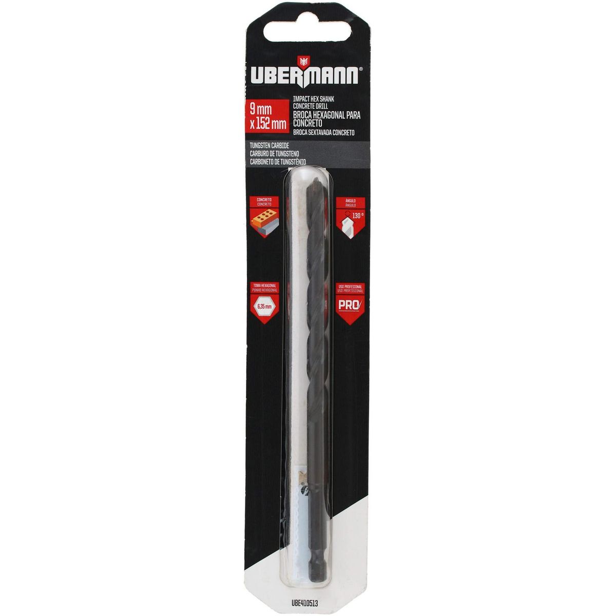 UBERMANN - Broca para concreto 9x152 mm V-Hex