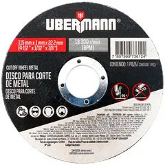 UBERMANN - Disco corte metal 4,5x1/32"