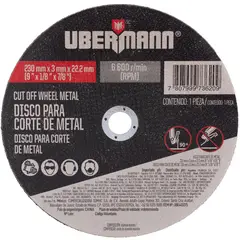 UBERMANN - Disco corte metal 9x1/8"