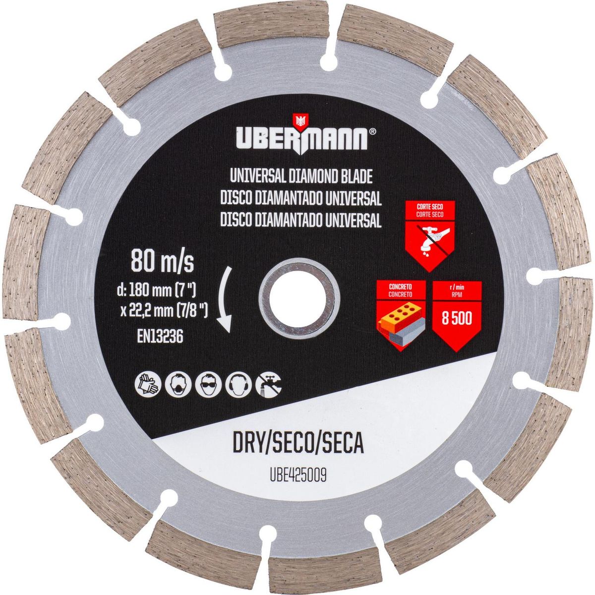 UBERMANN - Disco diamantado segmentado universal 7"