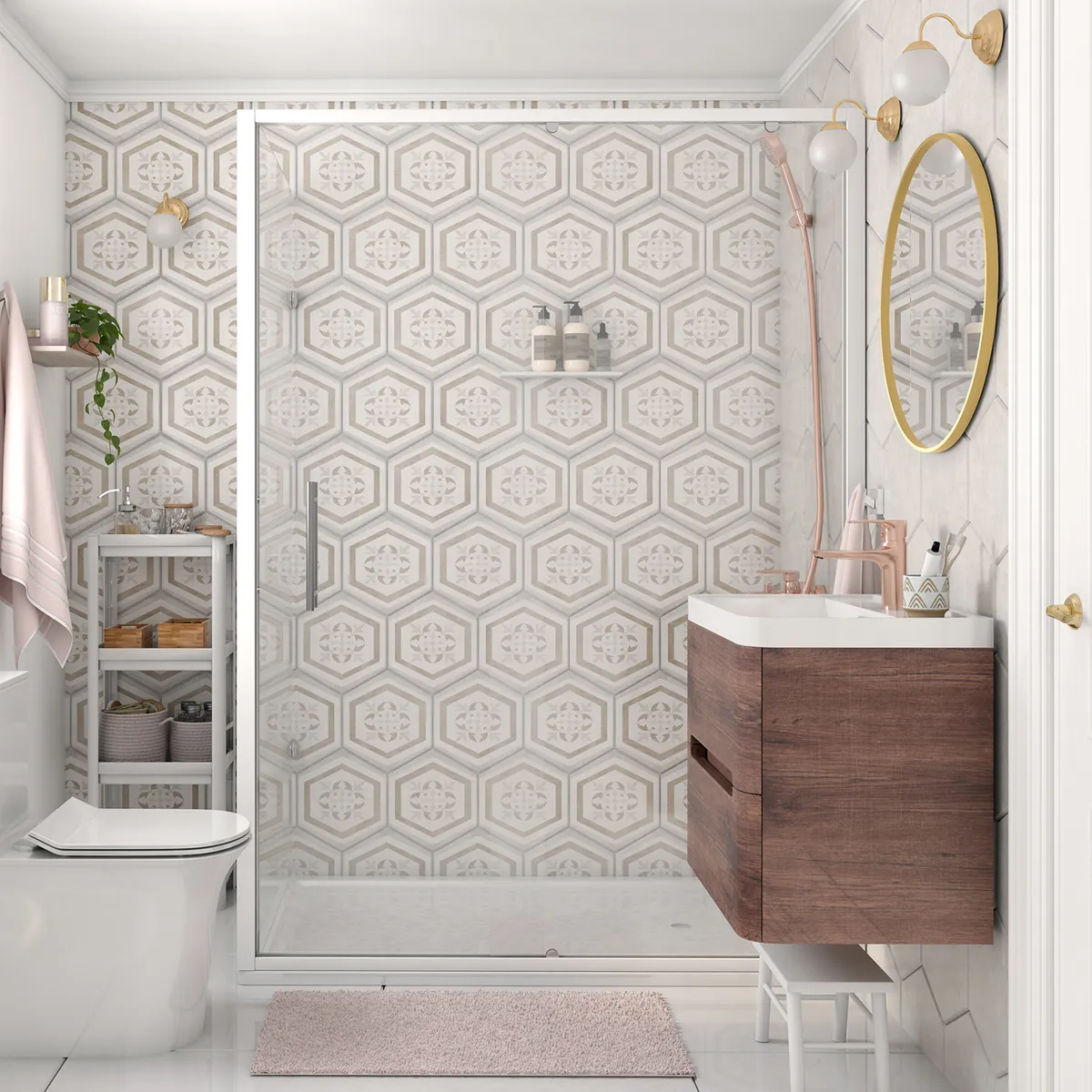 SENSI DACQUA - Vanitorio River Café/blanco 59.3x50x42 cm