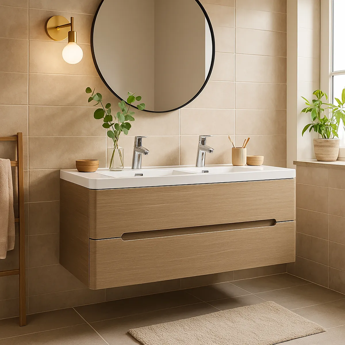 SENSI DACQUA - Mueble Vanitorio River Taupe 120x50x47.6 cm