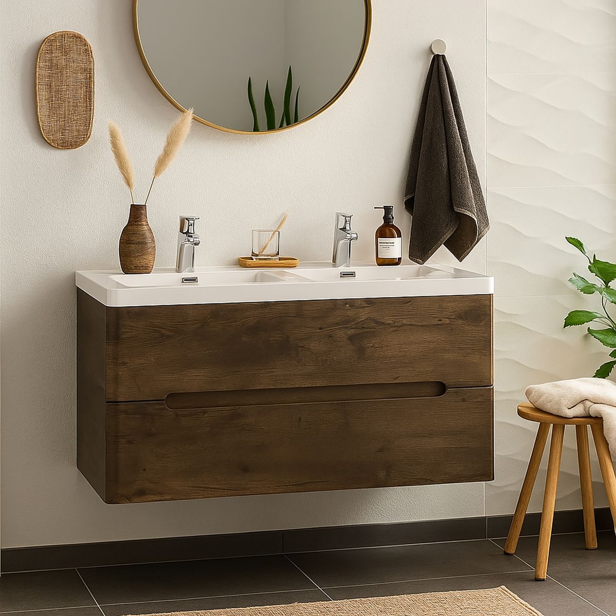 SENSI DACQUA - Vanitorio River Chocolate 120x50x48 cm