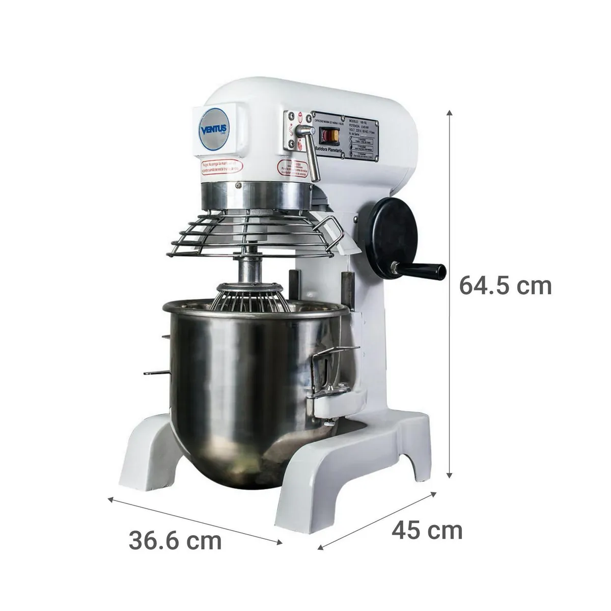 VENTUS - Batidora Industrial 10 l 0.45 W Blanco/Gris VB-10