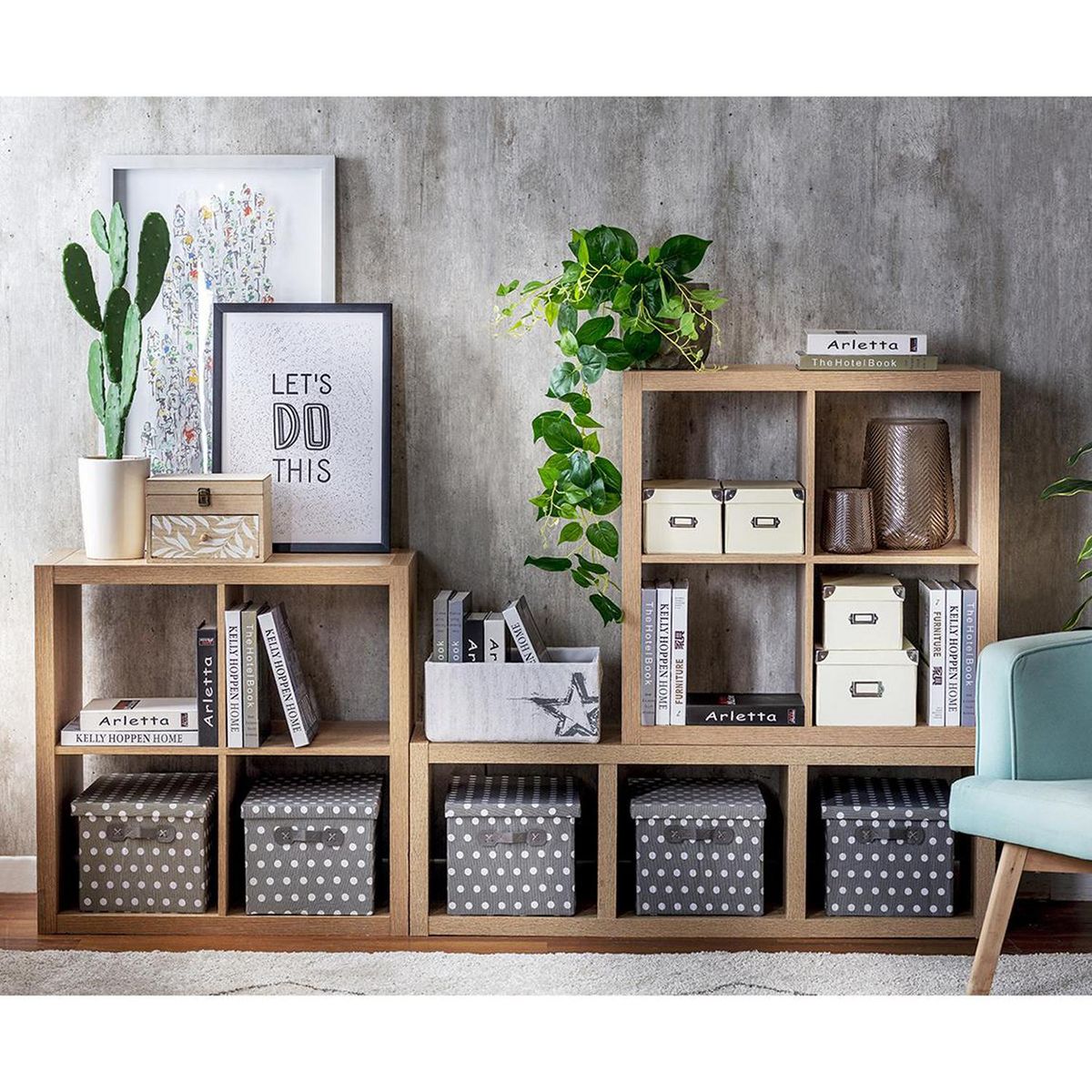 JUST HOME COLLECTION - Módulo Ak MDF 2 Nivel(es) 76x76x39 cm Café