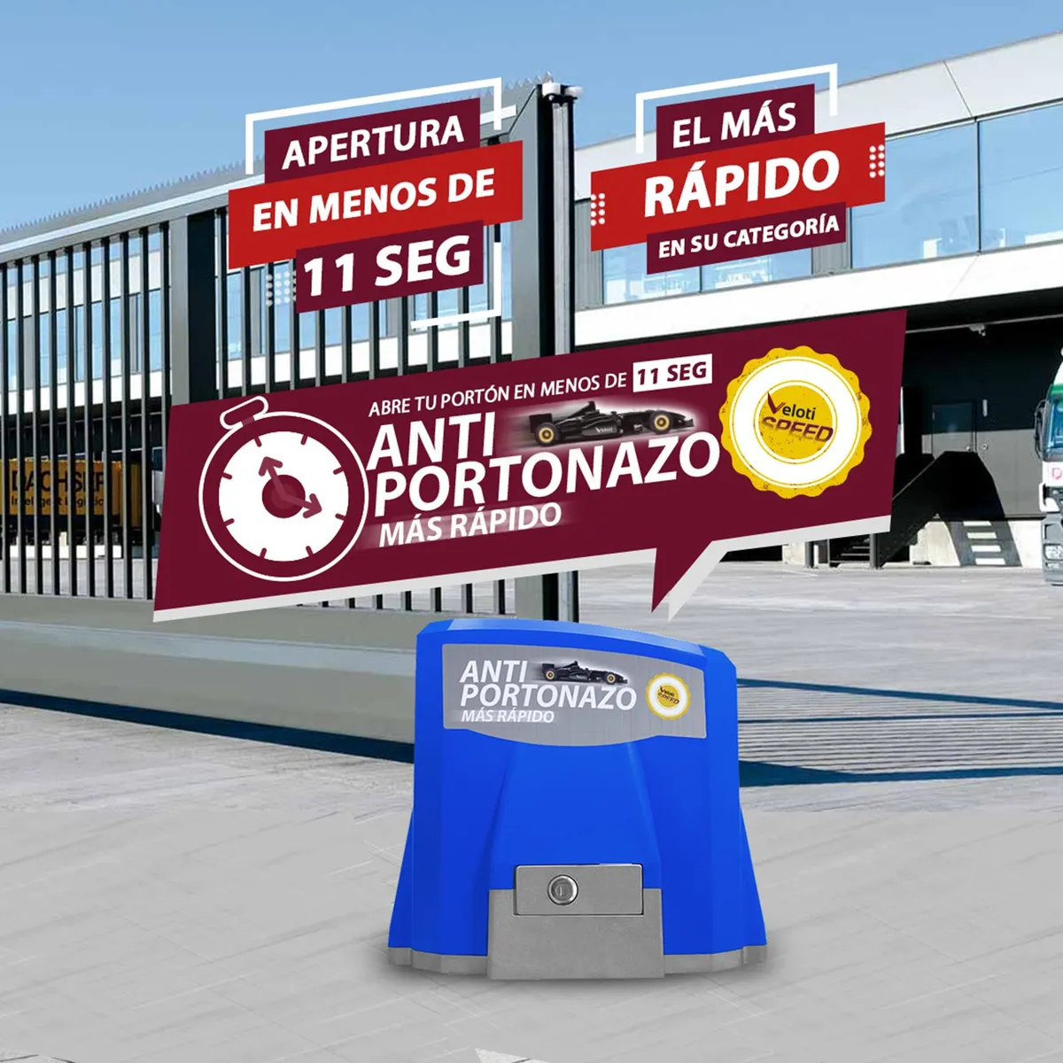 VELOTI - Kit portón eléctrico 1200 kg Speed