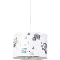 Lámpara Colgante Familias Animales Tela Blanco