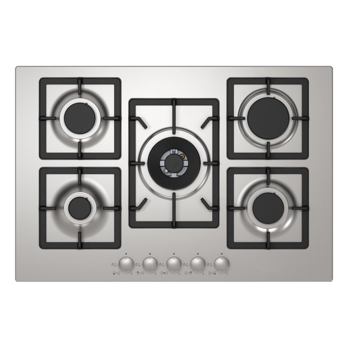 ALBIN TROTTER - Encimera Gas 5 Platos Inox Quadra at Flat 75