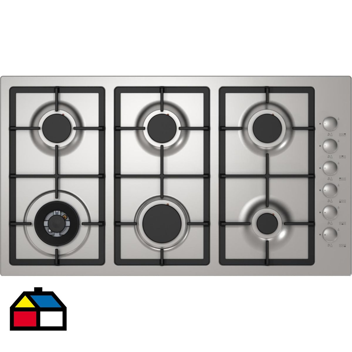 ALBIN TROTTER - Encimera Gas 6 Platos Inox QUADRA AT FLAT 90