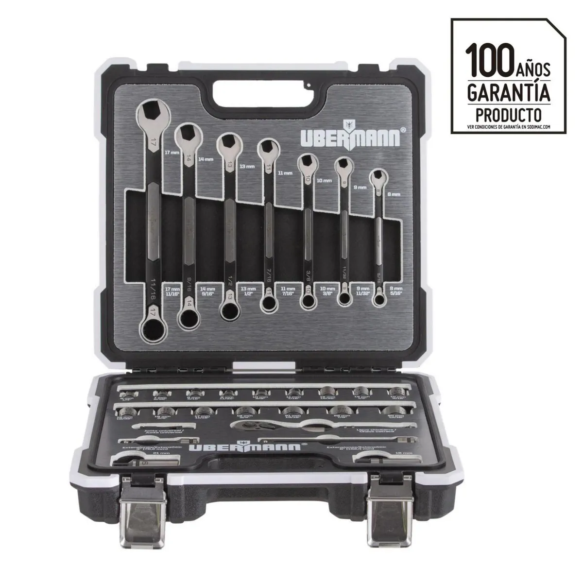 UBERMANN - Set de dados y llaves 3/8" 29 piezas